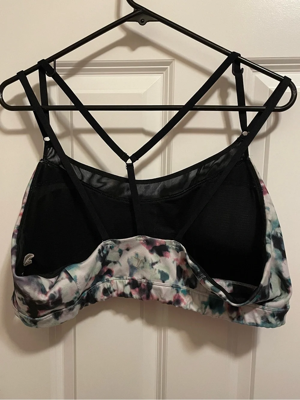 Old Navy Multicolor Abstract Strappy Sports Bralette